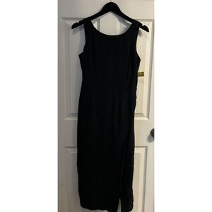 Patrick Collection Silk Sheath Sleeveless Black‎ Dress  Size 4